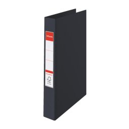 Caiet mecanic Esselte VIVIDA, PP/PP, partial reciclat, FSC, A4, mecanism 2RR, inel 25 mm, negru