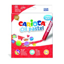 Articole pentru scoala Creioane cerate, rotunde, D-10mm, 24 culori/cutie, CARIOCA Oil Pastel Crayons Maxi