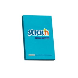 Accesorii birotica Notes autoadeziv 76 x 51 mm, 100 file, Stick"n - albastru neon