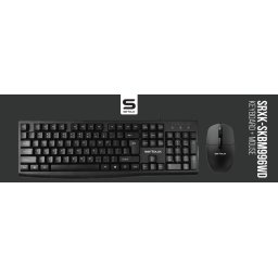 Tastatura SRXK-SKBM996WD, USB, Layout US, Negru + Mouse Optic, USB, Negru