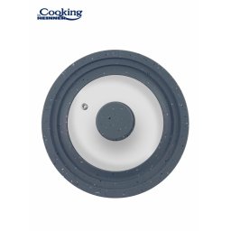 CAPAC STICLA CU MARGINE DIN SILICON AJUSTABILA PE 3 DIMENSIUNI 28/30/32 CM, GRI, COOKING BY HEINNER