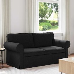 Canapea Negru 215 x 82 x 80 cm Metal GartenMobel Dekor