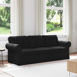 Canapea Negru 215 x 82 x 80 cm Metal GartenMobel Dekor