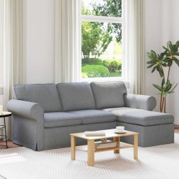 Canapea Gri deschis 215 x 138 x 80 cm Metal GartenMobel Dekor