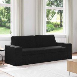 Canapea Negru 222 x 80 x 82 cm Metal GartenMobel Dekor