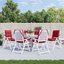 Perne scaun cu spatar mic, 6 buc, rosu vin, tesatura Oxford GartenMobel Dekor