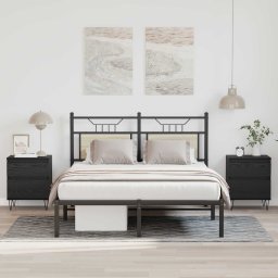 Dulap de pat Stejar Negru 40 x 35 x 50 cm Lemn compozit GartenMobel Dekor