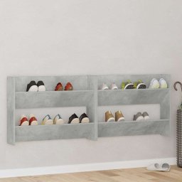 Pantofare de perete, 2 buc., gri beton, 80x18x60 cm, PAL GartenMobel Dekor