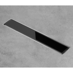 Rigola dus Gehler cu gratar inox model GLASSE (sticla negru), 70 mm cu izolatie, 70 cm