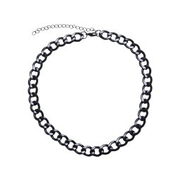 Large chain necklace in black
