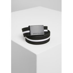 Canvas belts black white stripe/black