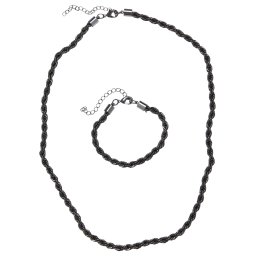 Set of Charon necklace and bracelet made of gunmetal