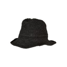 Braid Bast Bucket Hat Black