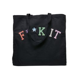 Canvas bag Fuck It Oversize black