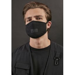 Mască facială din bumbac Urban Classics, 2 bucăți, neagră