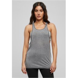 Ladies Loose Burnout Tank Dark Grey