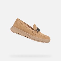 Mocasini bej de damă Geox Flextride
