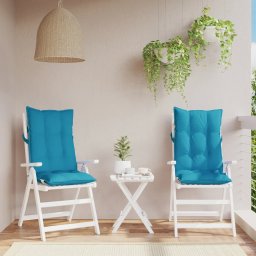 Perne de scaun cu spatar înalt, 2 buc, bleu, tesatura Oxford GartenMobel Dekor