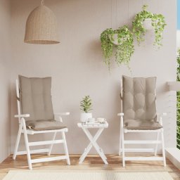 Perne scaun cu spatar înalt, 2 buc, gri taupe, tesatura Oxford GartenMobel Dekor