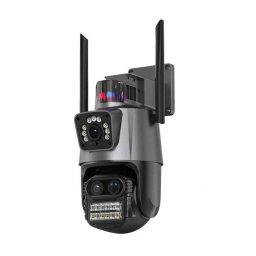 Camera de Supraveghere dubla WIFI Rotativa cu Sirena 8MP