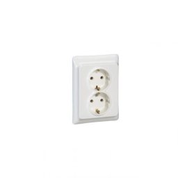Priza de perete 2x2P F, alb Kaptika