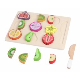 Joc cu fructe din lemn pentru feliat