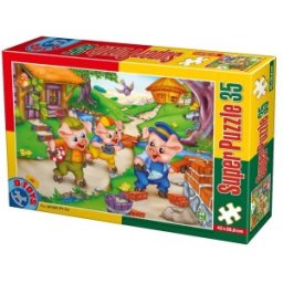 Puzzle 35 piese Cei trei purcelusi D-Toys