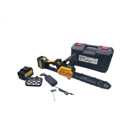 Mini Drujba electrica 4AH, 48V, 300mm, 2 acumulatori, brushless, ungere automata, 1800w, model YELLOW CAMPION Germany CMP1756Y