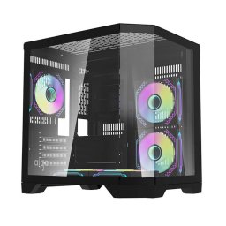 Darflash FT350 carcasă pentru calculator + 5 ventilatoare aRGB (negru)