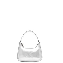 CALVIN KLEIN Geantă mică Bold Ck Metallic Shoulder LV04F3332G 3JH silver metallic
