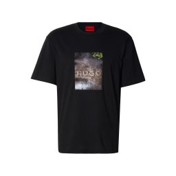 HUGO Tricou 'Doreston' albastru / maro / verde / negru