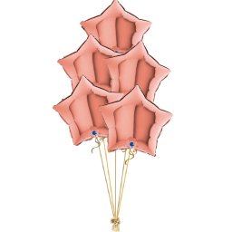 Buchet 5 stele rose gold heliu