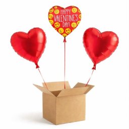 Set 3 baloane folie inima heliu Happy Valentines Day 45 cm