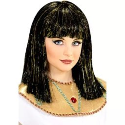 Perucă Cleopatra cu fire aurii