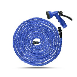 Furtun extensibil pentru gradina 15 m cu pistol de udat albastru