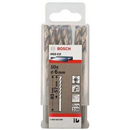 Set 10 burghie pentru metal HSS-CO, 6 x 57 x 93 mm, prindere cilindrica