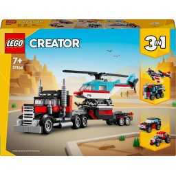 Creator 3 in 1, Camioneta-platforma cu elicopter, 270 piese