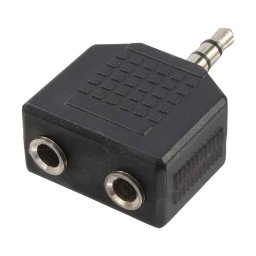 ADAPTOR audio LOGILINK 3.5mm stereo 3p. (t) la 2 x 3.5 stereo (m), Logilink "CA1002" (timbru verde 0.08 lei)