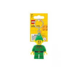 Breloc minifigurina Elf, LEGO, verde/galben, lanterna LED