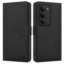 Husa Husă Tech-Protect Wallet pentru Xiaomi Redmi 15 4G / 5G, tip portofel, neagră
