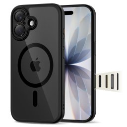 Husa Husă Tech-Protect Magpeak MagSafe CC pentru iPhone 17, spate transparent, compatibilă MagSafe, negru/transparent