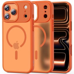 Husa Husă Tech-Protect Magmat MagSafe pentru iPhone 17 Pro Max, finisaj mat, compatibilă MagSafe, cosmic orange