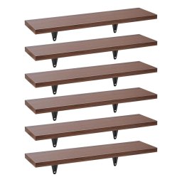 Set 6 polite de perete Maclean MC-331, 8 kg, 43 x 11.4 x 1.5 cm, maro