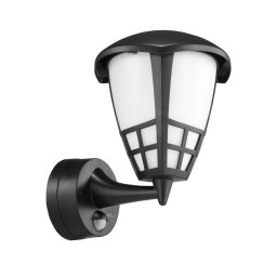 Aplică de perete pentru exterior cu senzor de miscare Maclean MCE518 B, E27 negru IP65 max 60W
