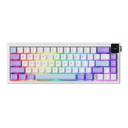 Tastatura AK650-DW-PWB, Bluetooth, Layout US, Alb