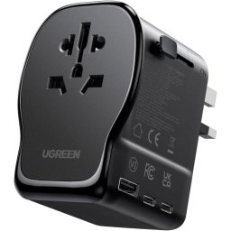 Incarcator de retea Travel Adapter,GaN 65W, 2x USB-C, 1x USB-A, 3-Pin US/UK/EU/AUS/CN, Negru