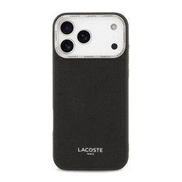 Husa Lacoste Hard Cover PU Leather Champs Elysees MagSafe Black, for iPhone 17 Pro Max, LCHMP17XPCESK