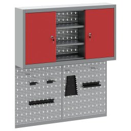 Set dulap de unelte 3 pcs Rosu Otel vopsit electrostatic GartenMobel Dekor