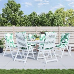 Perne de scaun spatar înalt, 6 buc, model frunze, textil Oxford GartenMobel Dekor