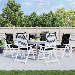 Perne scaun cu spatar înalt, 6 buc. negru carouri textil oxford GartenMobel Dekor